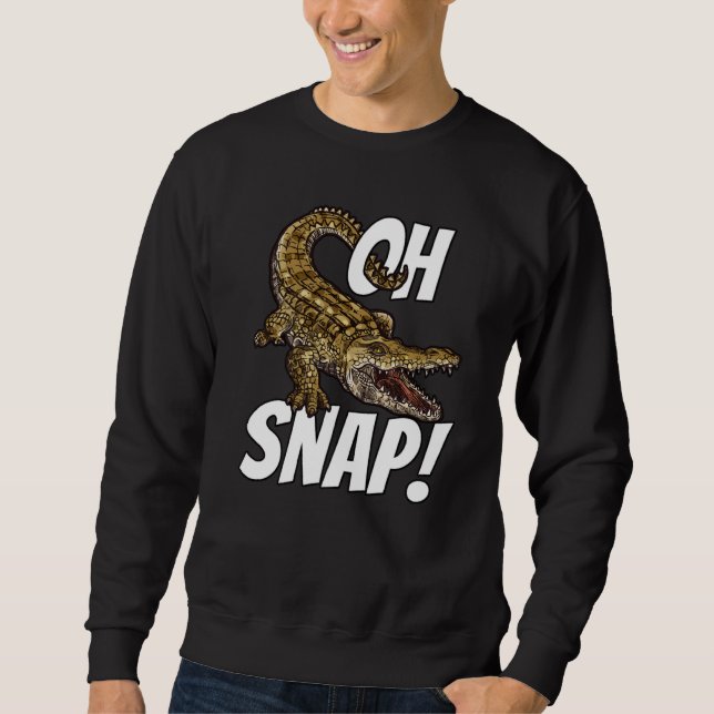 Oh Snap Funny Alligator Gator Crokodile Graphic Ki Lång Ärmad Tröja (Framsida)