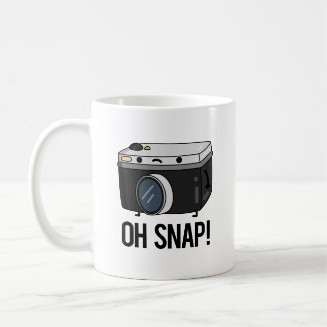 Oh Snap Funny Camera Pun Kaffemugg (Vänster)