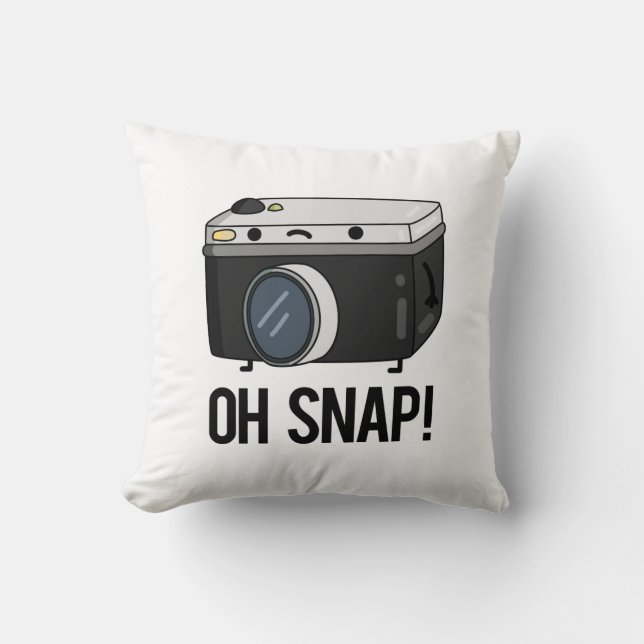 Oh Snap Funny Camera Pun Kudde (Framsida)
