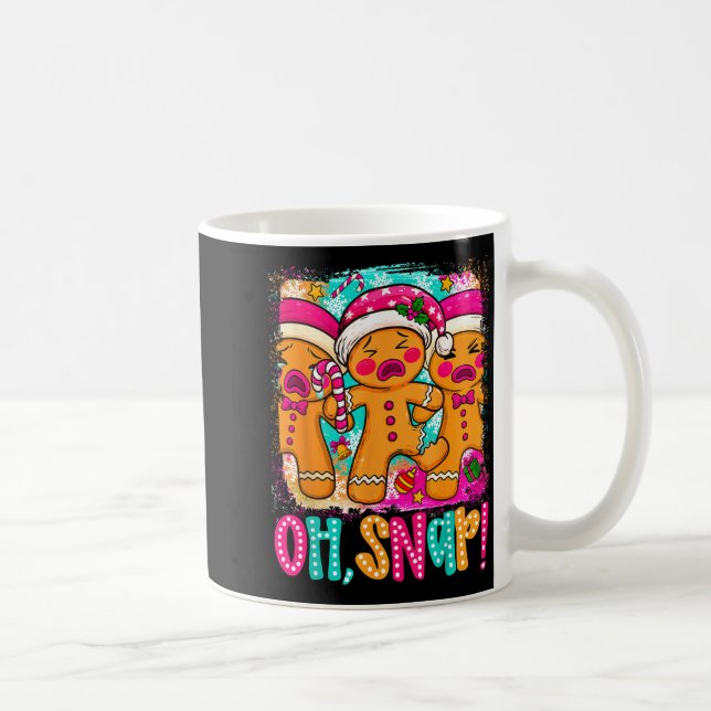 Oh Snap Funny Christmas Gingerbread Man Xmas Cooki Kaffemugg (Höger)
