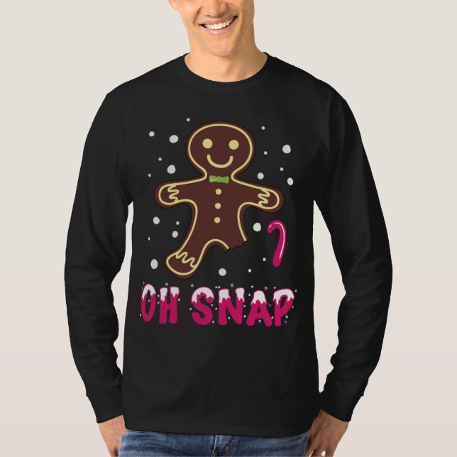 Oh Snap Funny Cute-Pepparkaksgubben T Shirt (Framsida)