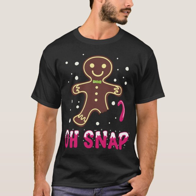 Oh Snap Funny Cute-Pepparkaksgubben T Shirt (Framsida)