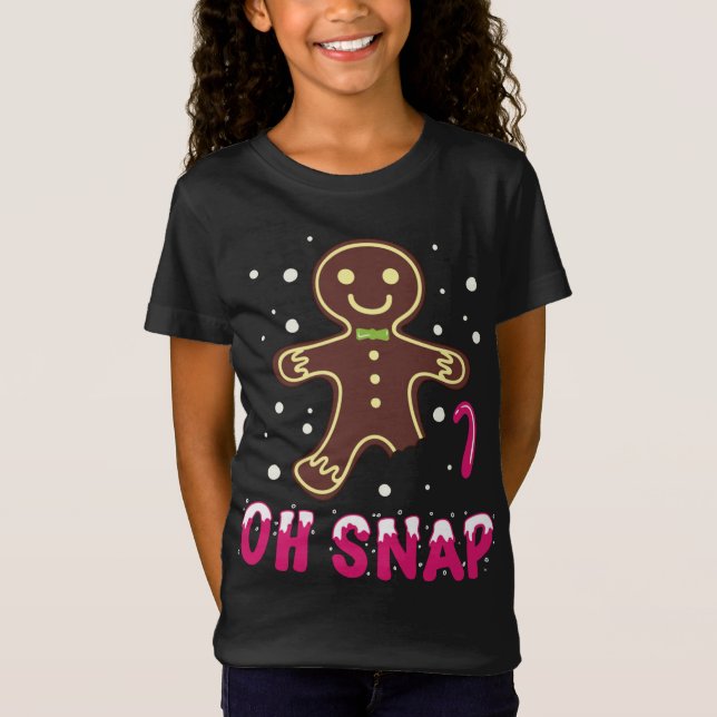 Oh Snap Funny Cute-Pepparkaksgubben T Shirt (Framsida)
