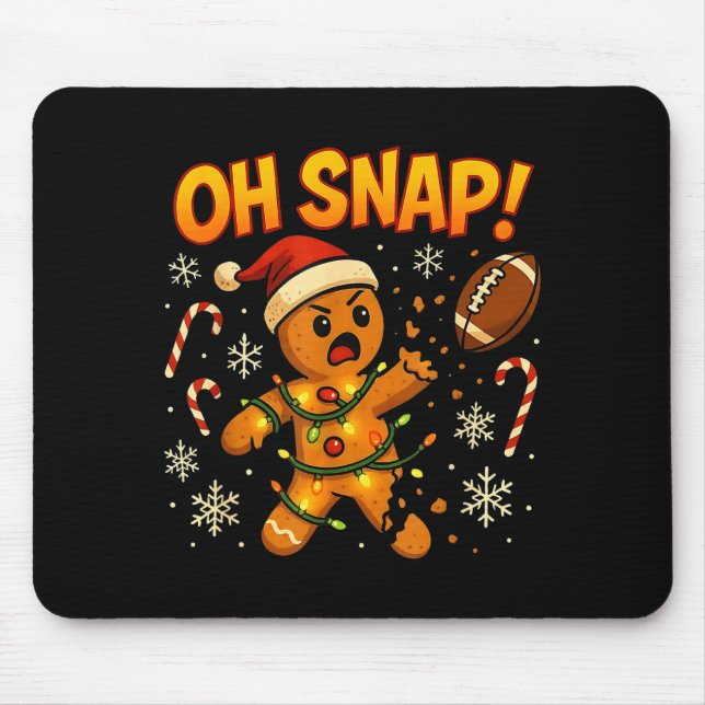 Oh Snap Funny Gingerbread Football Christmas Light Musmatta (Framsidan)