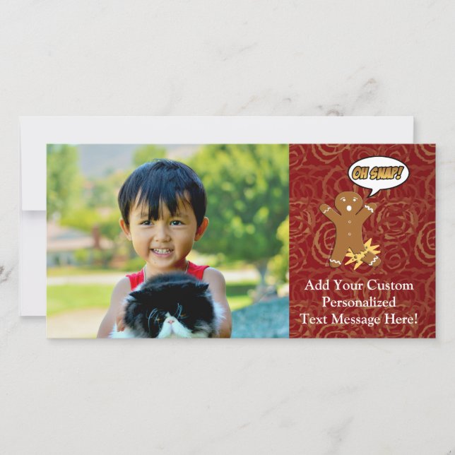 Oh Snap Funny jul Pepparkaksgubbe Broken Leg Julkort (Framsida)