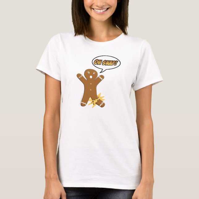 Oh Snap Funny jul Pepparkaksgubbe Broken Leg T Shirt (Framsida)