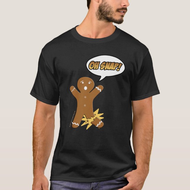 Oh Snap Funny jul Pepparkaksgubbe Broken Leg T-shirt (Framsida)