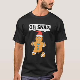 Oh Snap Funny jul Pepparkaksgubbe Broken Leg T Shirt