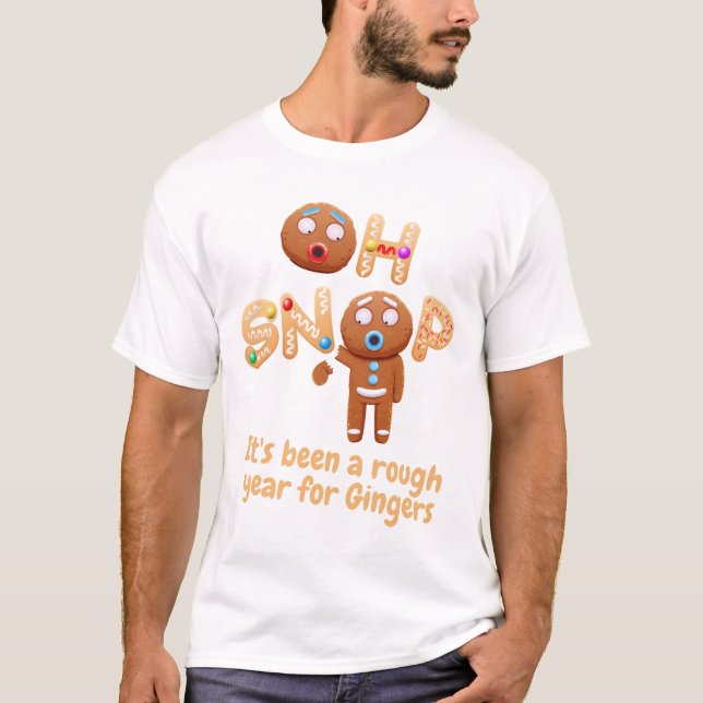 Oh Snap Funny Pepparkaksgubbe jul t-shirt (Framsida)