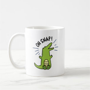 Oh Snap Funny Snapping Crokodile Pun Kaffemugg