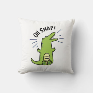 Oh Snap Funny Snapping Crokodile Pun Kudde
