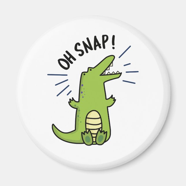 Oh Snap Funny Snapping Crokodile Pun Magnet (Framsidan)