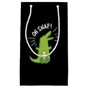 Oh Snap Funny Snapping Crokodile Pun Mörk BG