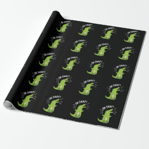 Oh Snap Funny Snapping Crokodile Pun Mörk BG Presentpapper
