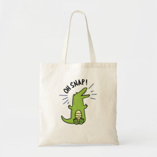 Oh Snap Funny Snapping Crokodile Pun Tygkasse