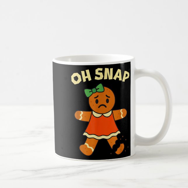 Oh Snap, Gingerbread Girl Cookie, Broken Leg, Funn Kaffemugg (Höger)