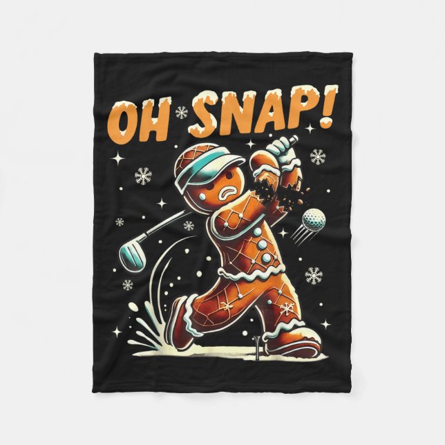 Oh Snap Gingerbread Golfer Golf Christmas Golfing  Fleecefilt (Framsidan)