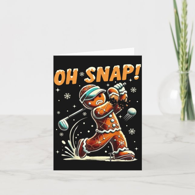 Oh Snap Gingerbread Golfer Golf Christmas Golfing  Kort (Framsida)
