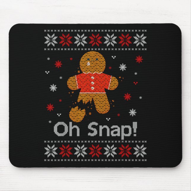 Oh Snap Gingerbread Man Cute Christmas Cookie Ugly Musmatta (Framsidan)