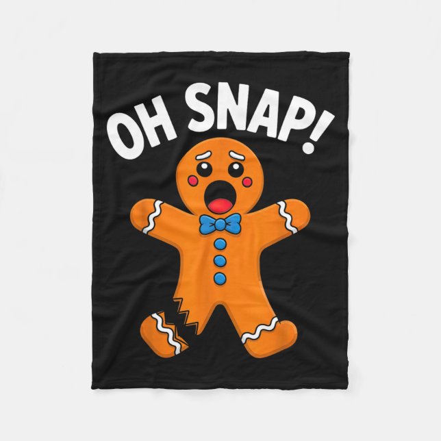 Oh Snap Gingerbread Man Xmas Boys Girls Kids Adult Fleecefilt (Framsidan)