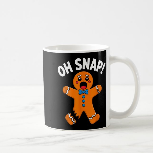 Oh Snap Gingerbread Man Xmas Boys Girls Kids Adult Kaffemugg (Höger)