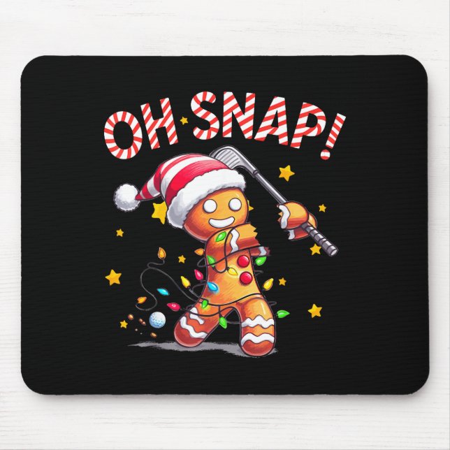 Oh Snap Gingerbreadman Xmas Golfer Golf Christmas  Musmatta (Framsidan)