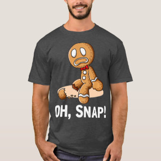 Oh Snap Gingerbröd Cookie Man Broken Leg Ampu T Shirt
