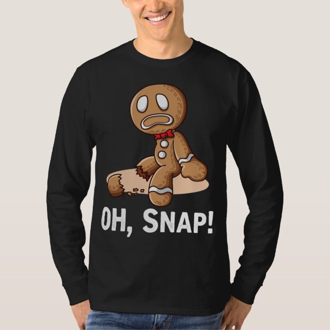 Oh Snap Gingerbröd Cookie Man Broken Leg Amputee T Shirt (Framsida)