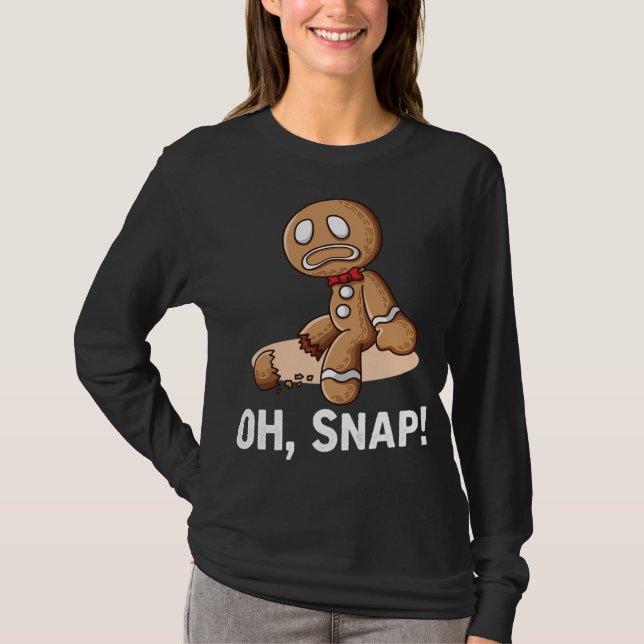 Oh Snap Gingerbröd Cookie Man Broken Leg Amputee T Shirt (Framsida)
