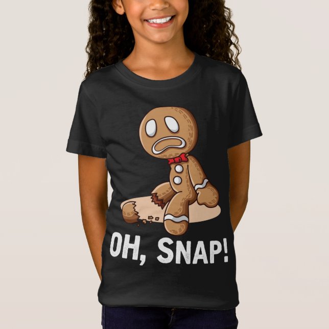 Oh Snap Gingerbröd Cookie Man Broken Leg Amputee T Shirt (Framsida)