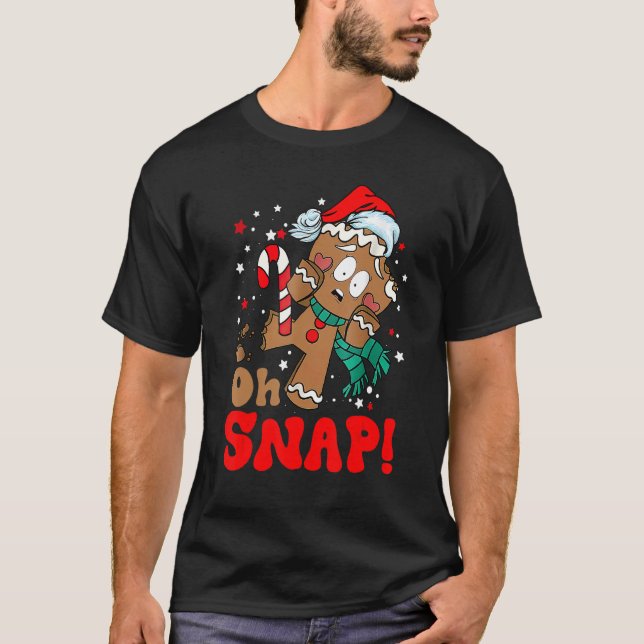 Oh Snap Gingerbröd Cookie Man Broken Leg Baking T Shirt (Framsida)