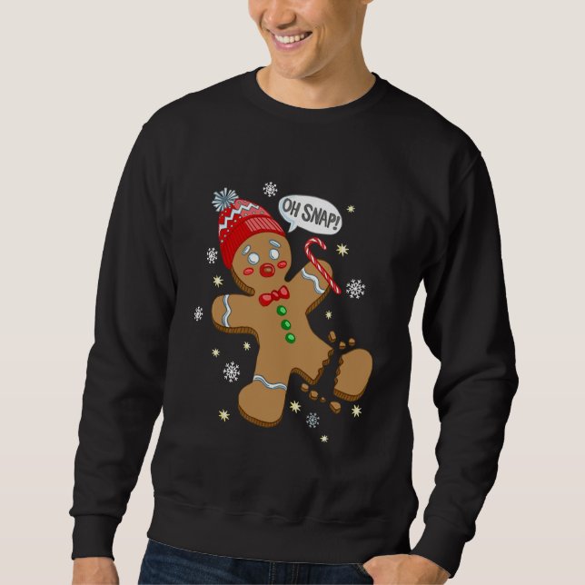 Oh Snap Gingerbröd Cookie Man Costume Baking Team Lång Ärmad Tröja (Framsida)
