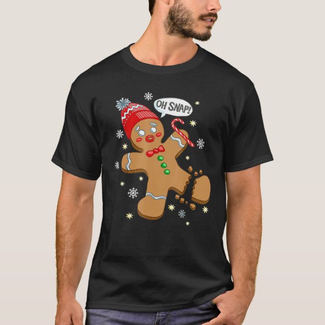 Oh Snap Gingerbröd Cookie Man Costume Baking Team T Shirt (Framsida)
