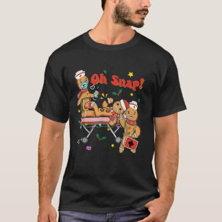 Oh Snap Gingerbröd Nurse jul Julafton Groovy Re T Shirt