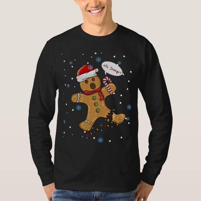 Oh Snap Gingertea jul Cookies Baking Crew T Shirt (Framsida)