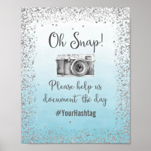 Oh Snap Hashtag Bröllop Poster Skriv ut