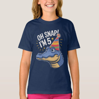 Oh Snap I'm 5 Birthday Party Alligator, Crocodile T Shirt