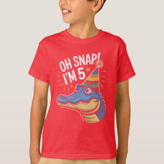Oh Snap I'm 5 Birthday Party Alligator, Crocodile T Shirt