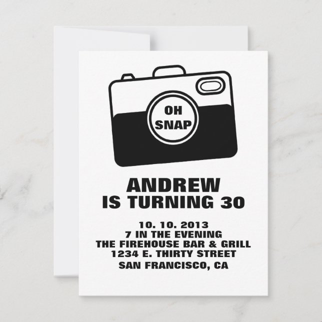 OH SNAP-inbjudan på födelsedagen. Inbjudningar (Framsida)