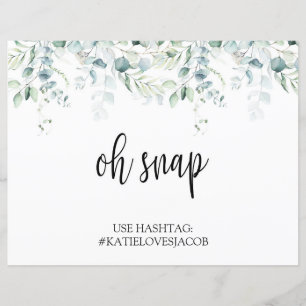Oh Snap Instagram # Sign - Eucalyptus Bröllop