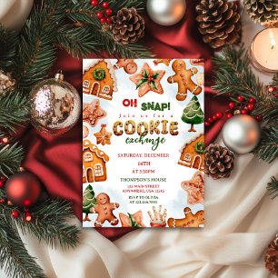 Oh Snap jul Cookie Exchange Gingerbröd Inbjudningar