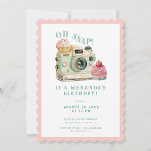 Oh Snap Kamera Birthday Inbjudningar