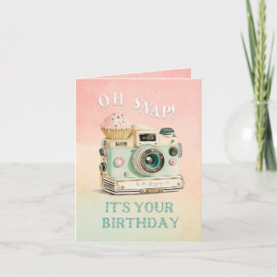 Oh Snap Kamera Birthday Kort