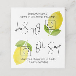 OH SNAP Lemon Foldat bord-kort #hashtag Placeringskort