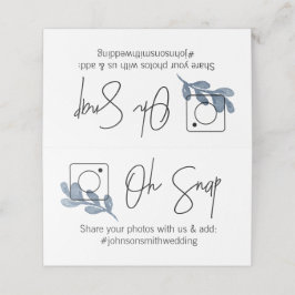 OH SNAP-mappat bord-kort #hashtag blue löv Placeringskort