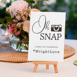 Oh Snap Minimum Bröllop Photo Hashtag Sign Poster
