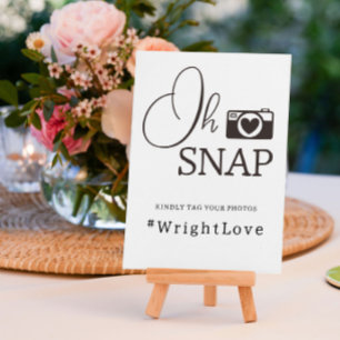 Oh Snap Minimum Bröllop Photo Hashtag Sign Poster