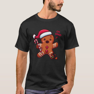 Oh Snap Pepparkaksgubbe Broken Leg Candy cane Chri T Shirt