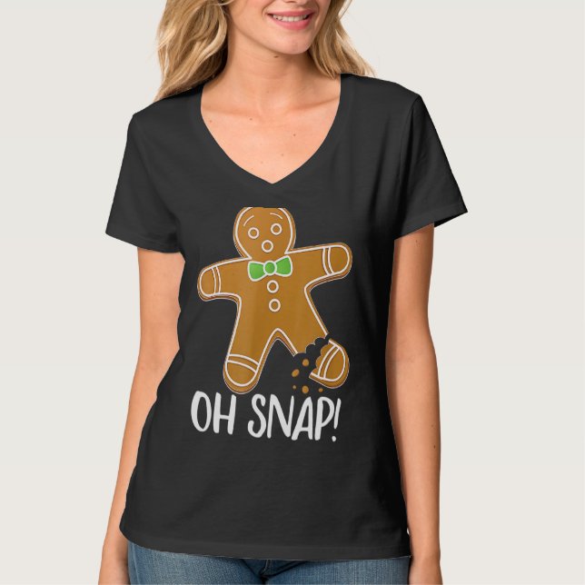 Oh Snap Pepparkaksgubbe Cookie Brken Leg 1 T Shirt (Framsida)