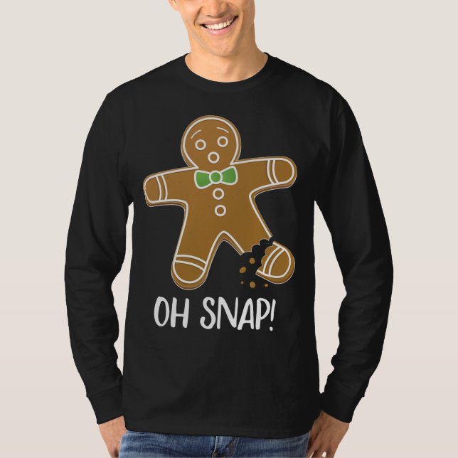 Oh Snap Pepparkaksgubbe Cookie Broken Leg Funny T Shirt (Framsida)